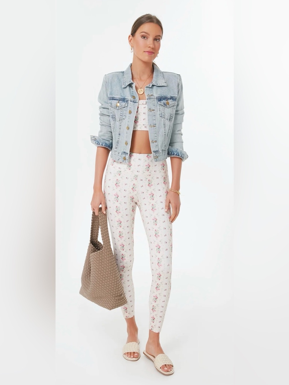 LoveShackFancy Gingerbread Floral High-Rise Leggings M